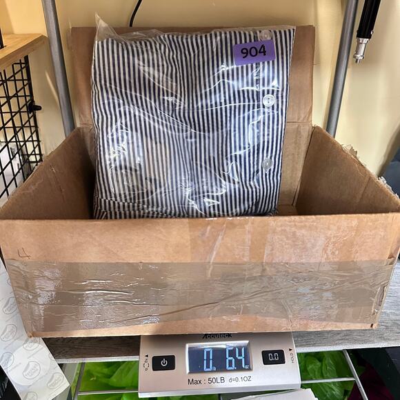 CW Classics Plus 20W Pinstripe Coastal Midi Skirt Blue White Button Summer Twill - Picture 9 of 9